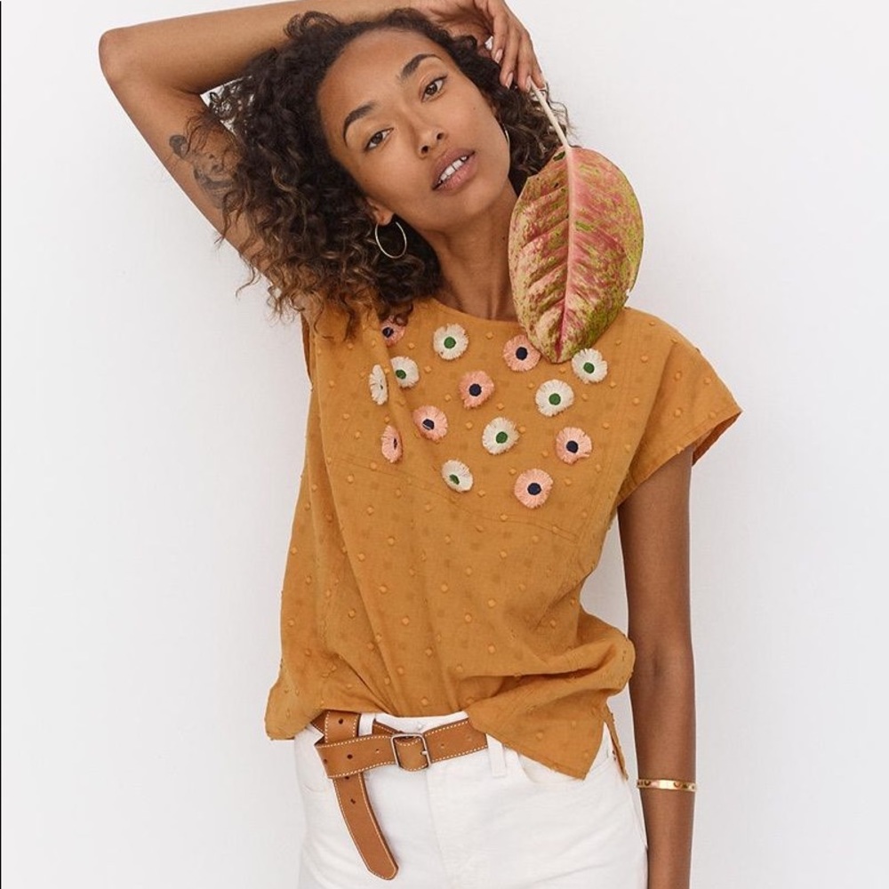 Madewell Embroidered Flower Shirt